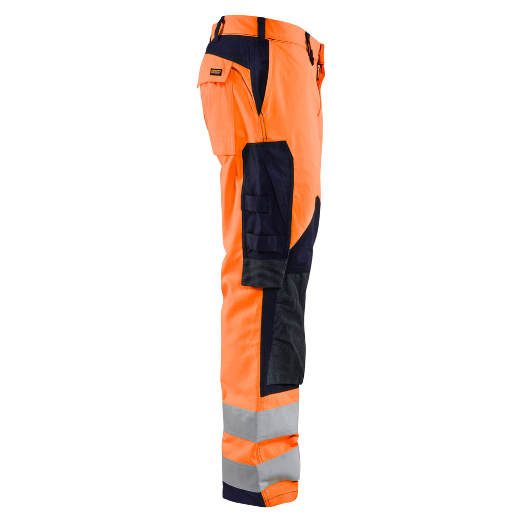 Blaklader 1588 Multinorm Inherent Trousers Hi Vis Orange Navy Blue Right
