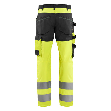 Blaklader 1703 Hi Vis Trousers Hi Vis Yellow Black Back