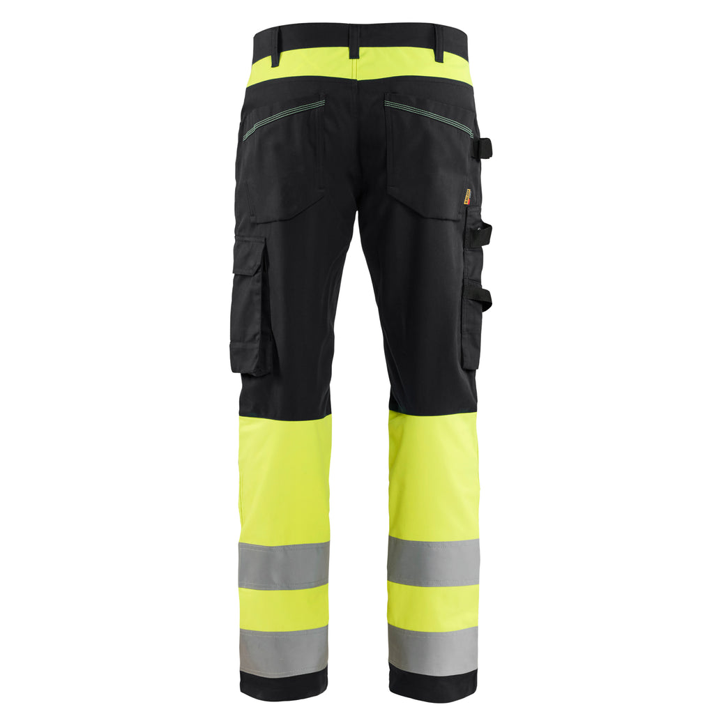 Blaklader 1708 Hi Vis Trouser Black Hi Vis Yellow Back
