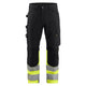 Blaklader 1708 Hi Vis Trouser Black Hi Vis Yellow Front