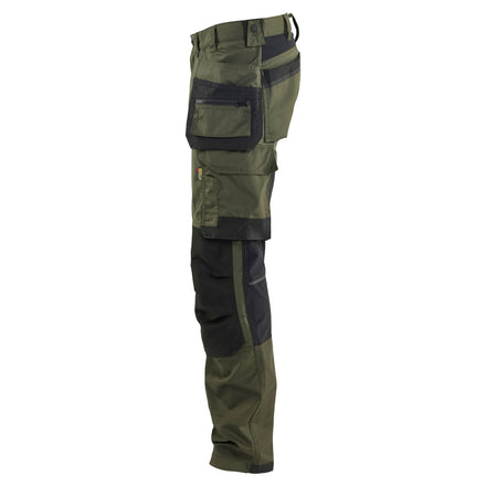 Blaklader 17501832 Craftsman Trousers With Stretch Forest Night Black Left