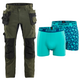 Blaklader Bundle: 1750 Forest Night / Black Craftsman Trousers With Stretch + Boxers twin Pack
