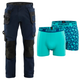 Blaklader Bundle: 1750 Dark Navy Blue Craftsman Trousers With Stretch + Boxers twin Pack