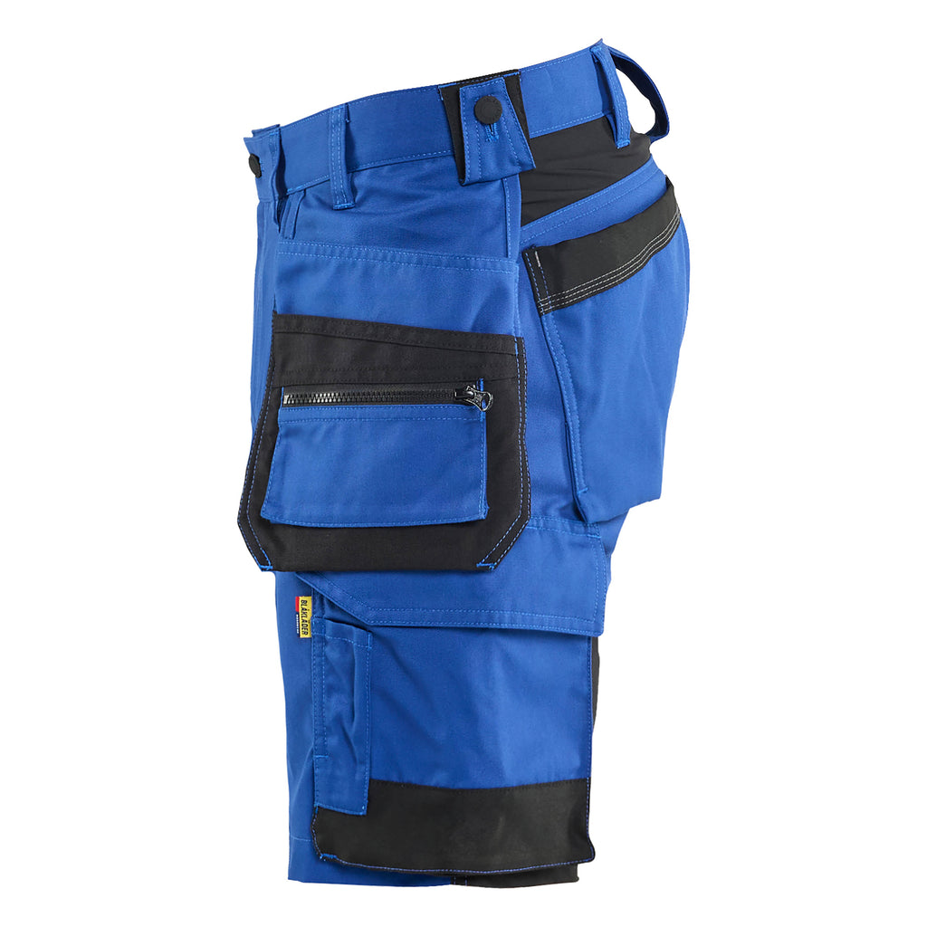 Blaklader 1752 Craftsman Shorts Stretch Cornflower Blue Black Left