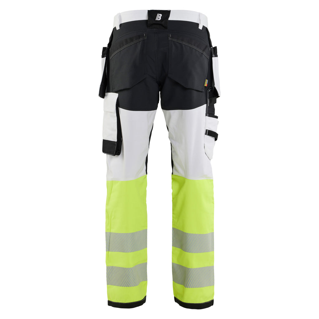 Blaklader 1775 Painters Hi Vis Trousers White Hi Vis Yellow Back