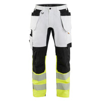 Blaklader 1775 Painters Hi Vis Trousers White Hi Vis Yellow Front