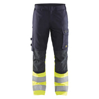 Blaklader 1787 Multinorm Inherent Trousers With Stretch Navy Blue Hi Vis Yellow Main