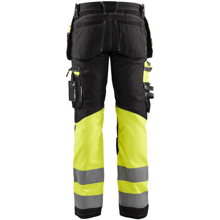 Blaklader 1794 Hi Vis Trousers With Stretch Black Hi Vis Yellow Back