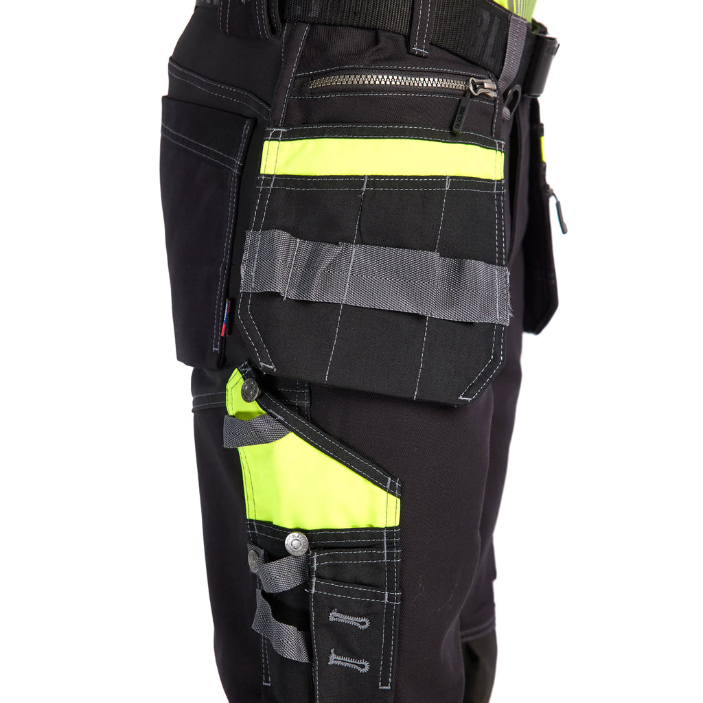 Blaklader 1794 Hi Vis Trousers With Stretch Black Hi Vis Yellow Feature 1