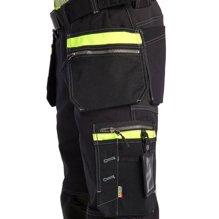 Blaklader 1794 Hi Vis Trousers With Stretch Black Hi Vis Yellow Feature 2