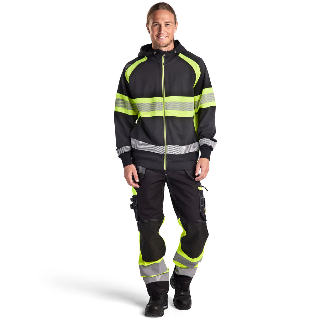 Blaklader 1794 Hi Vis Trousers With Stretch Black Hi Vis Yellow Model