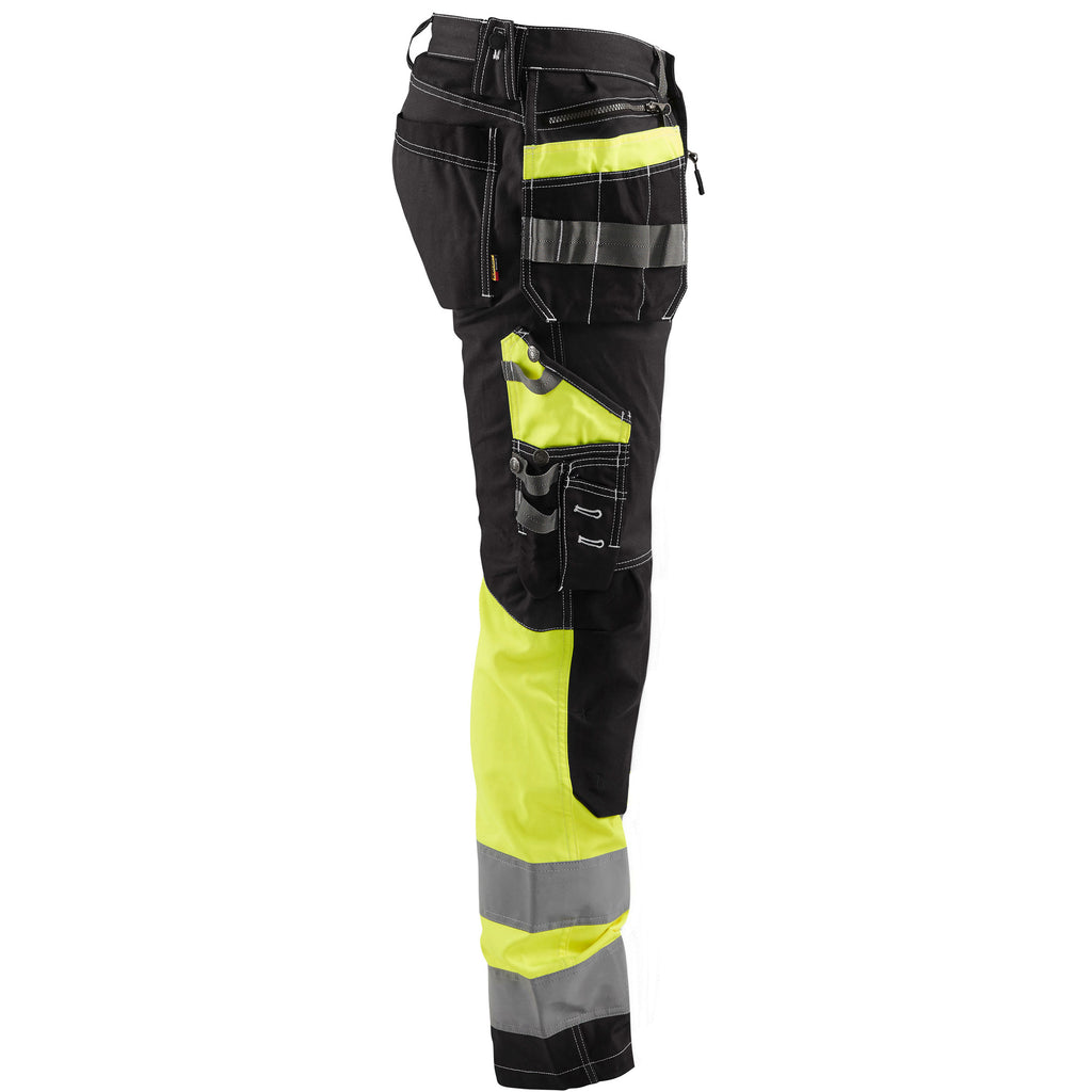 Blaklader 1794 Hi Vis Trousers With Stretch Black Hi Vis Yellow Right