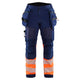 Blaklader 1821 Hi Vis Softshell Trousers Navy Blue Hi Vis Orange Main