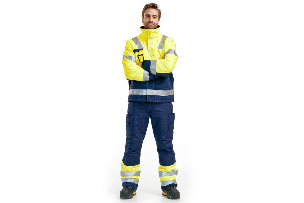 Blaklader 1862 Hi-Vis Yellow/Navy Blue Winter Trousers