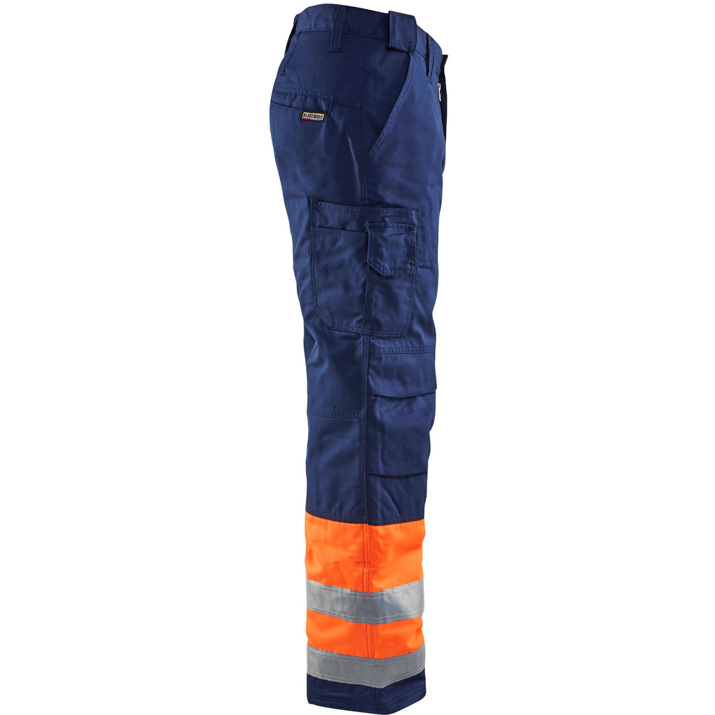 Blaklader 1862 Hi Vis Winter Trousers Hi Vis Orange Navy Blue Right