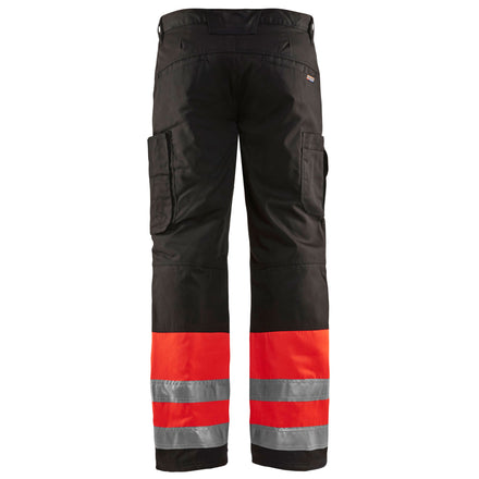 Blaklader 1862 Hi Vis Winter Trousers Hi Vis Red Black Back