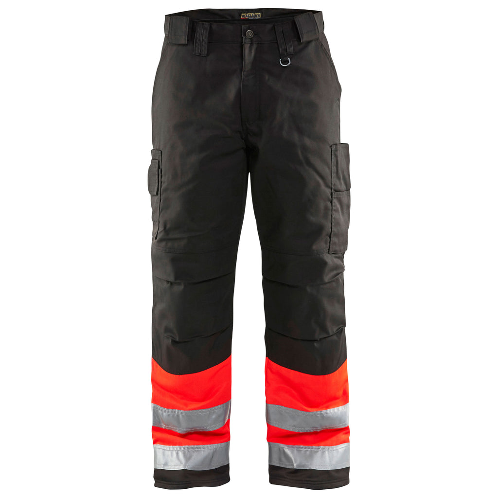 Blaklader 1862 Hi Vis Winter Trousers Hi Vis Red Black Main