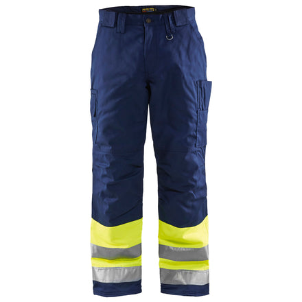 Blaklader 1862 Hi Vis Winter Trousers Hi Vis Yellow Navy Blue Main