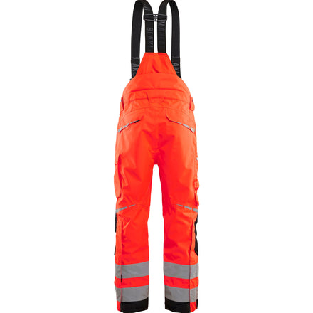 Blaklader 1867 Hi Vis Shell Trousers Hi Vis Red Black Back