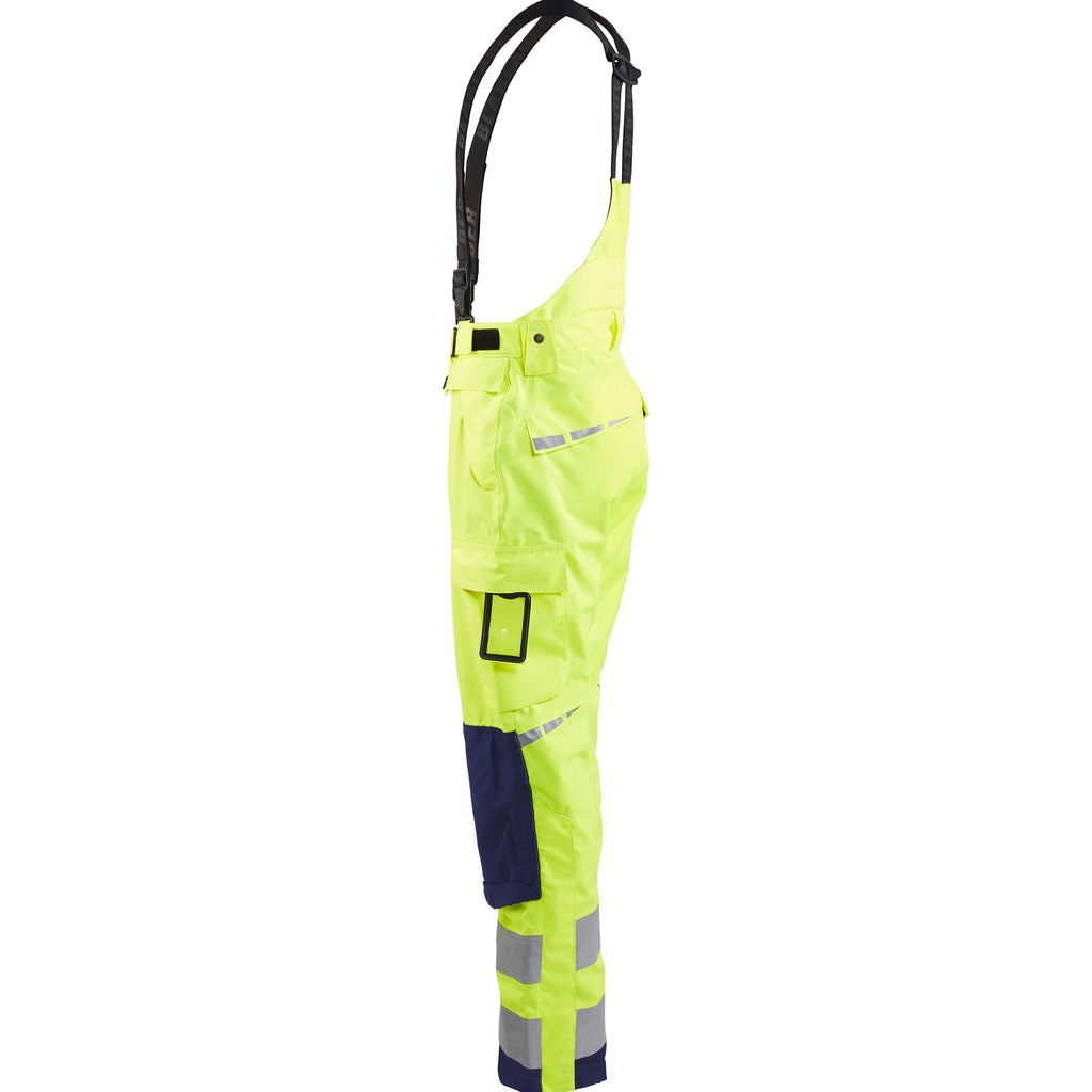 Blaklader 1867 Hi Vis Shell Trousers Hi Vis Yellow Navy Blue Left