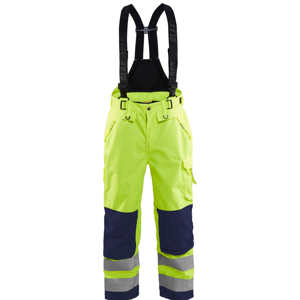 Blaklader 1867 Hi Vis Shell Trousers Hi Vis Yellow Navy Blue Main