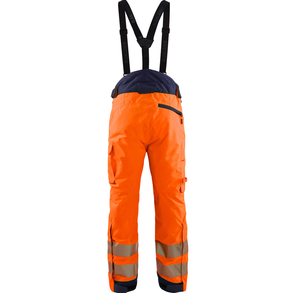 Blaklader 1875 Hi Vis Winter Trousers Hi Vis Orange Navy Blue Back