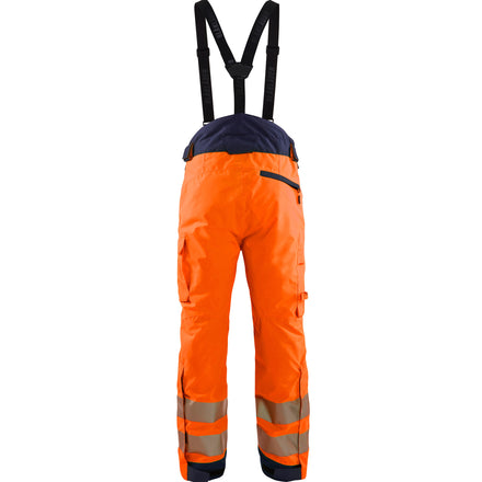 Blaklader 1875 Hi Vis Winter Trousers Hi Vis Orange Navy Blue Back