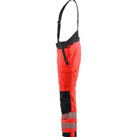 Blaklader 1875 Hi Vis Winter Trousers Hi Vis Red Black Left