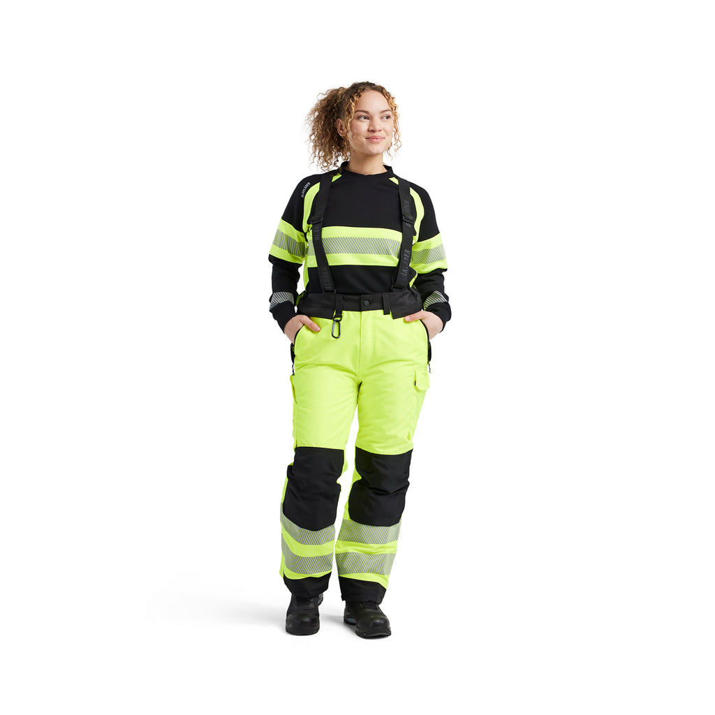 Blaklader 1875 Hi Vis Winter Trousers Hi Vis Yellow Black Model Woman