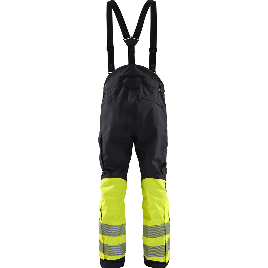 Blaklader 1877 Hi Vis Shell Trousers Black Hi Vis Yellow Back