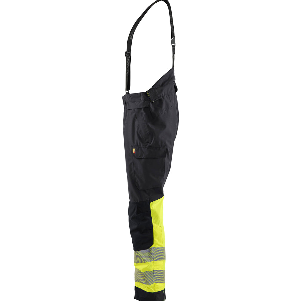 Blaklader 1877 Hi Vis Shell Trousers Black Hi Vis Yellow Left