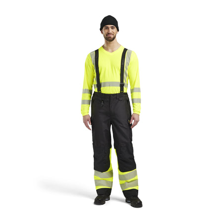 Blaklader 1877 Hi Vis Shell Trousers Black Hi Vis Yellow Model