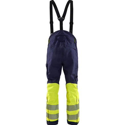 Blaklader 1877 Hi Vis Shell Trousers Navy Blue Hi Vis Yellow Back