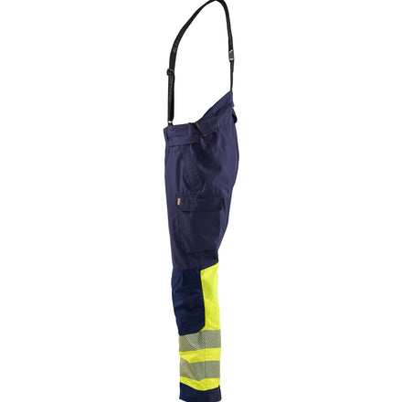 Blaklader 1877 Hi Vis Shell Trousers Navy Blue Hi Vis Yellow Left