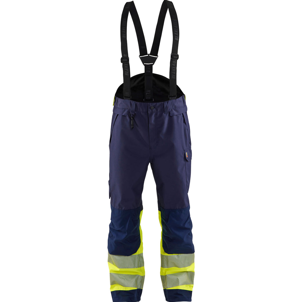 Blaklader 1877 Hi Vis Shell Trousers Navy Blue Hi Vis Yellow Main