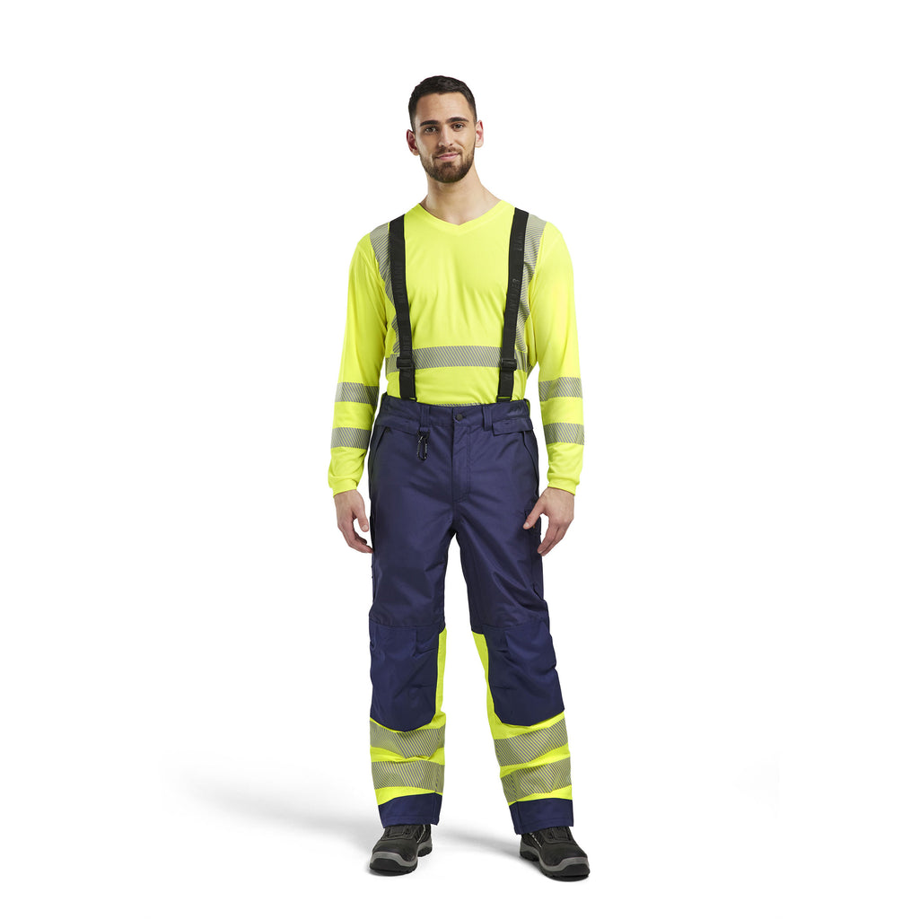 Blaklader 1877 Hi Vis Shell Trousers Navy Blue Hi Vis Yellow Model