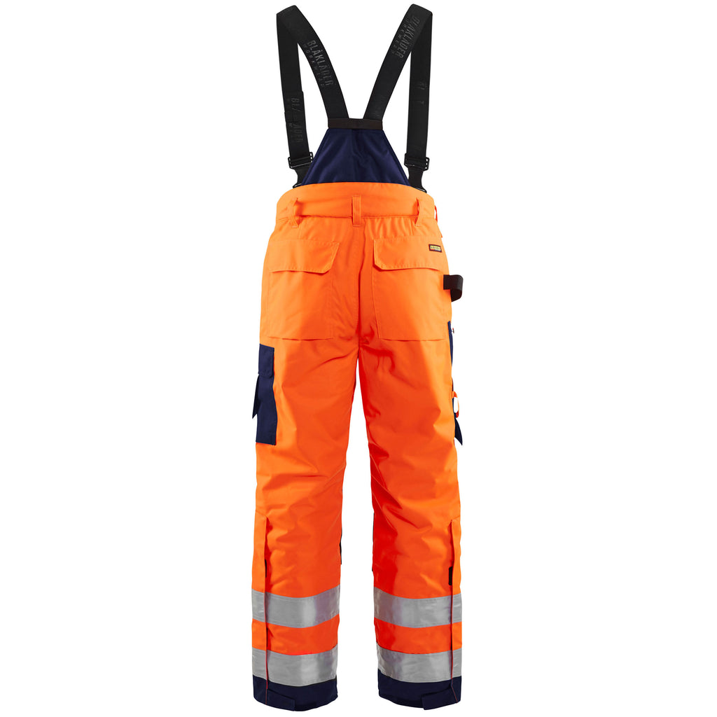 Blaklader 1885 Hi Vis Winter Trousers Hi Vis Orange Navy Blue Back