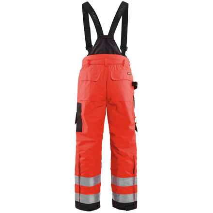 Blaklader 1885 Hi Vis Winter Trousers Hi Vis Red Black Back