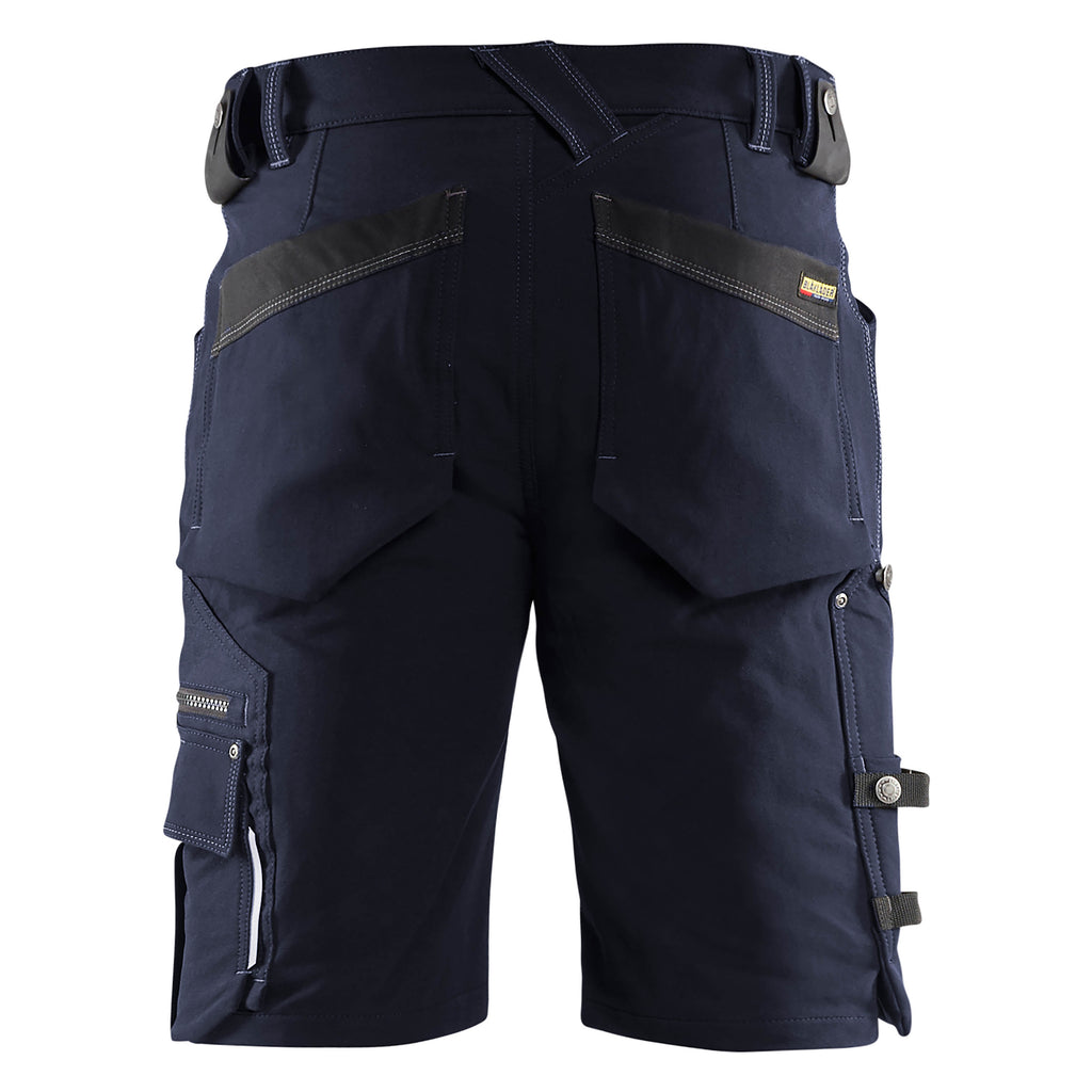 Blaklader 1987 Craftsman Shorts In 4 Way Stretch X1900 Dark Navy Black Back
