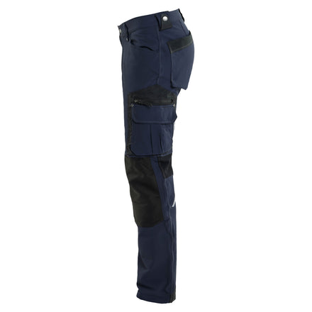 Blaklader 1989 Craftsman Trousers 4 Way Stretch X1900 Dark Navy Black Left