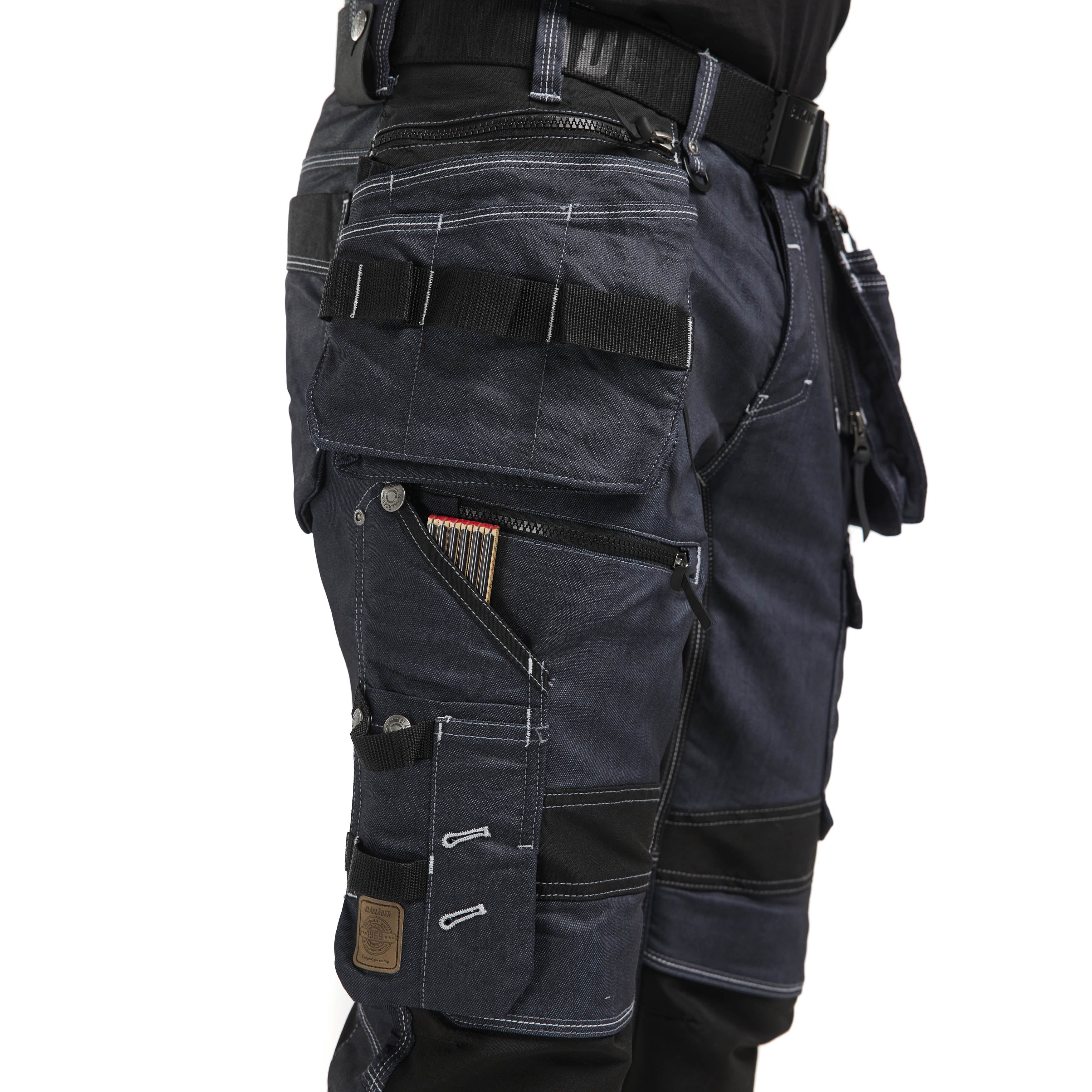 Blaklader 1990 Navy Blue/Black Craftsman Trousers Stretch X1900
