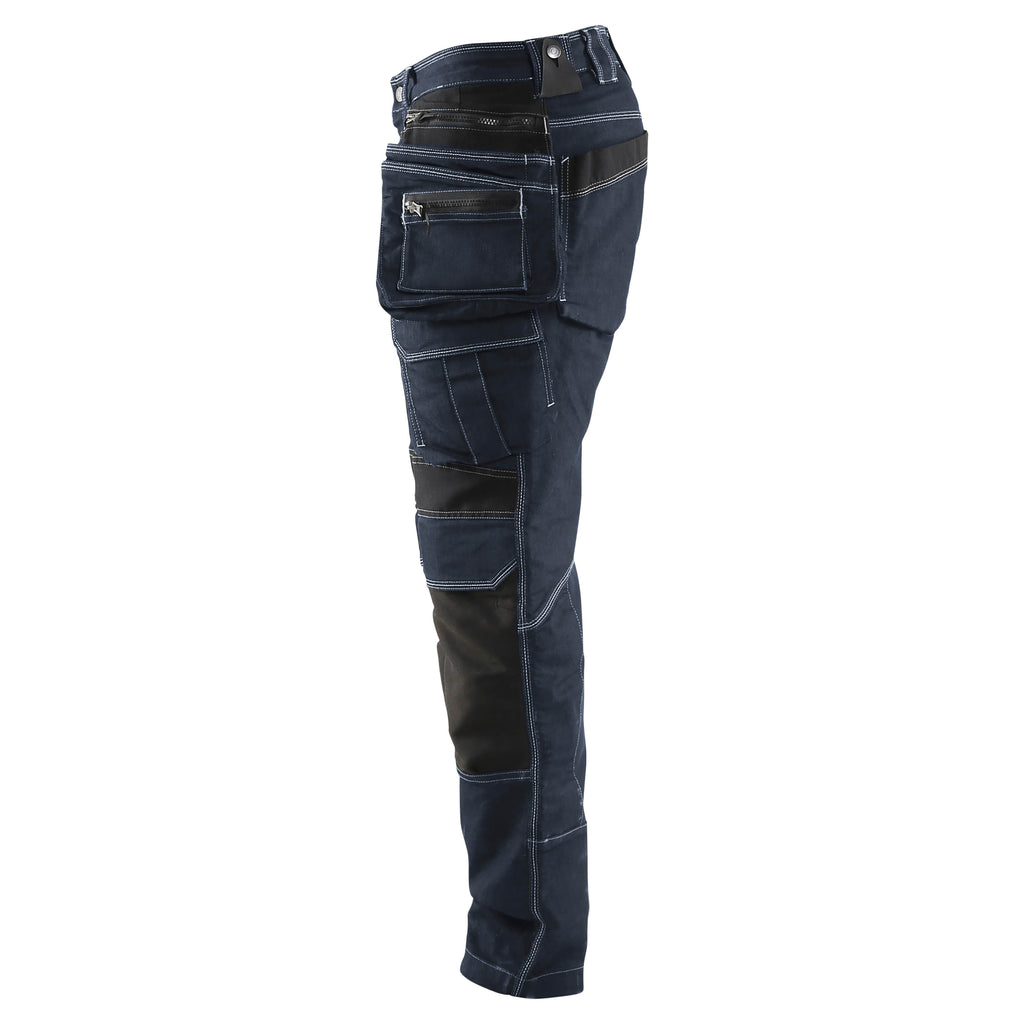 Blaklader 1990 Craftsman Trousers Stretch X1900 Navy Blue Black Left