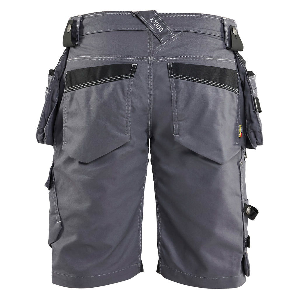 Blaklader 1992 Craftsman Shorts Stretch X1900 Mid Grey Black Back
