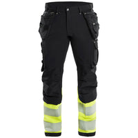 Blaklader 1993 Hi Vis Trousers 4 Way Stretch Black Hi Vis Yellow Main