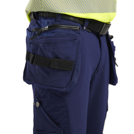 Blaklader 1993 Hi Vis Trousers 4 Way Stretch Navy Blue Hi Vis Yellow Feature 1