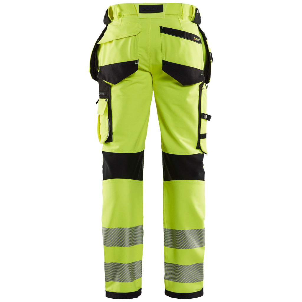 Blaklader 1997 Hi Vis Trousers 4 Way Stretch Hi Vis Yellow Black Back