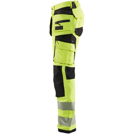 Blaklader 1997 Hi Vis Trousers 4 Way Stretch Hi Vis Yellow Black Left