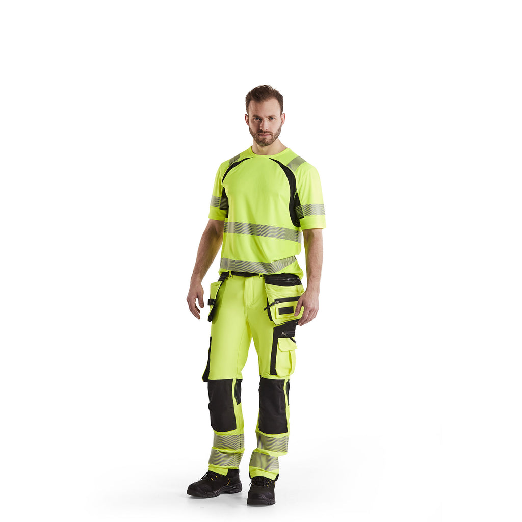 Blaklader 1997 Hi Vis Trousers 4 Way Stretch Hi Vis Yellow Black Model