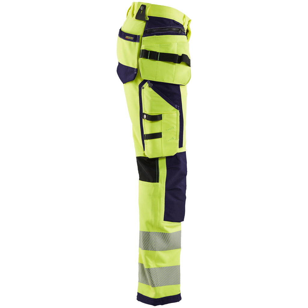 Blaklader 1997 Hi Vis Trousers 4 Way Stretch Hi Vis Yellow Navy Blue Right