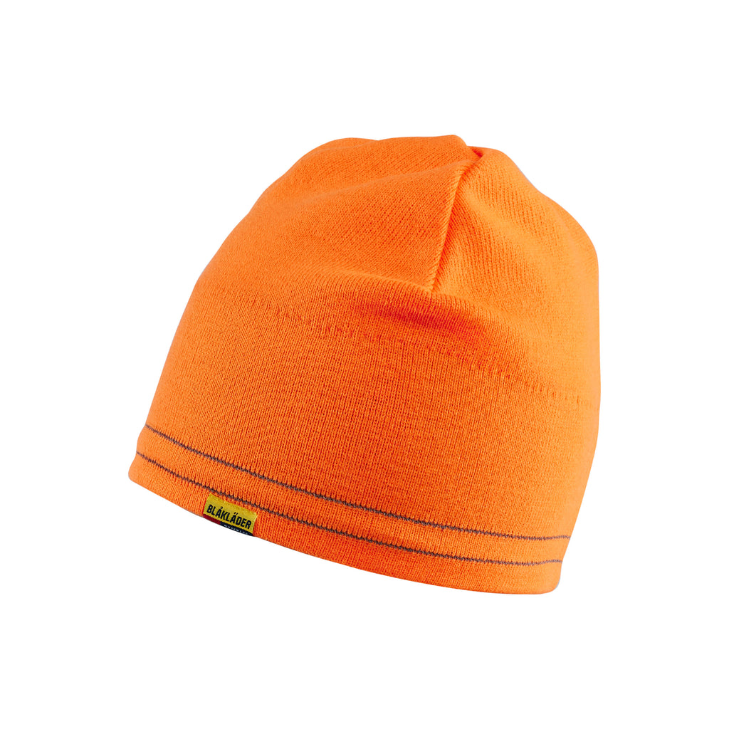 Blaklader 2007 Hi Vis Reflective Beanie Hi Vis Orange Navy Blue Left